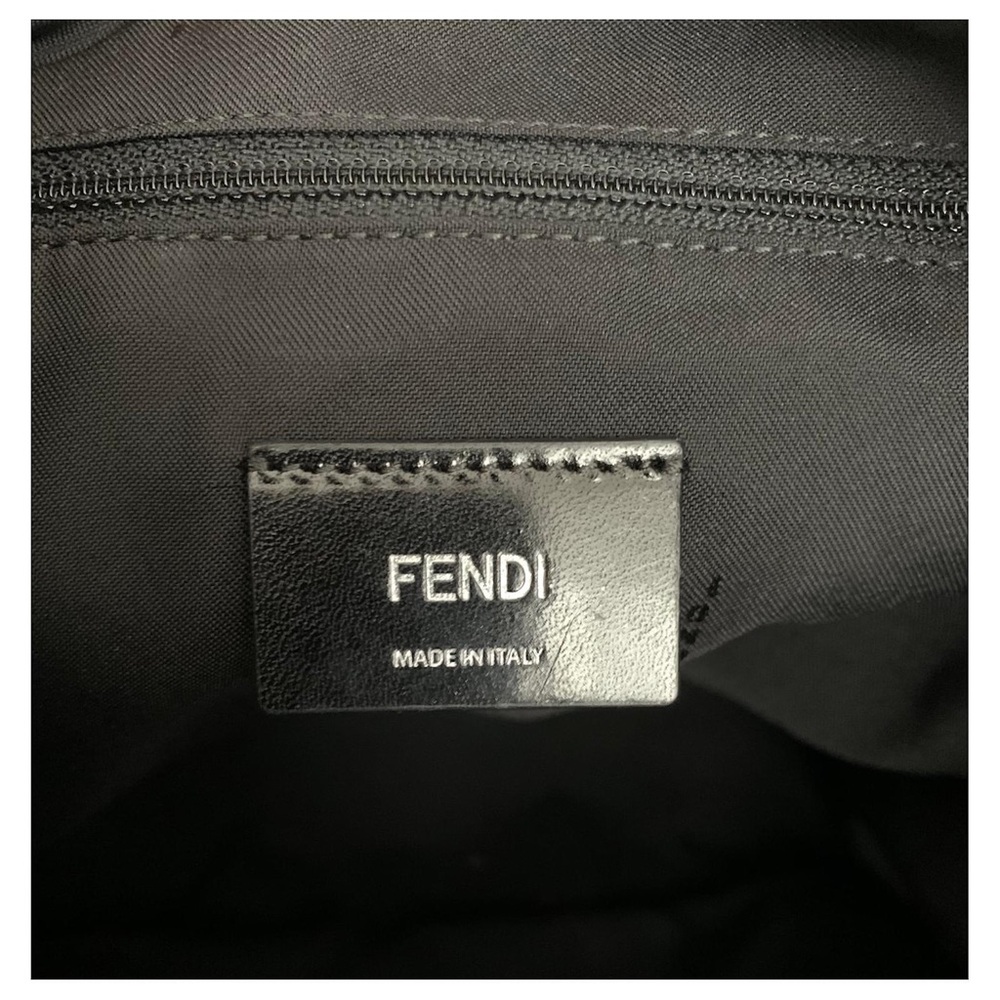 SOLD!! Fendi Id-ea Black Nylon Shopper Tote with Multicolor Shearling Logo RARE - Picture 8 of 10